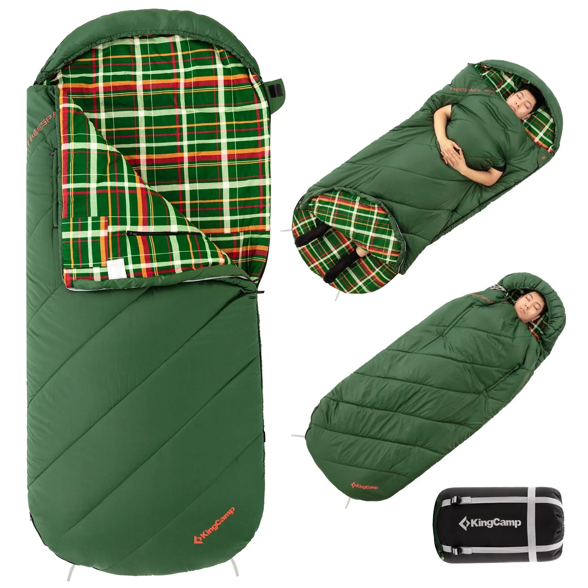 Kingcamp Cotton Flannel Sleeping Bag, Oversized