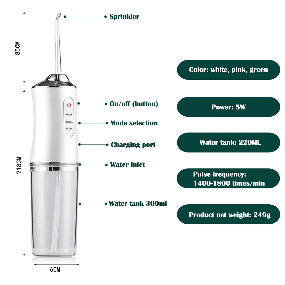 Portable Electric Oral Irrigator Pink